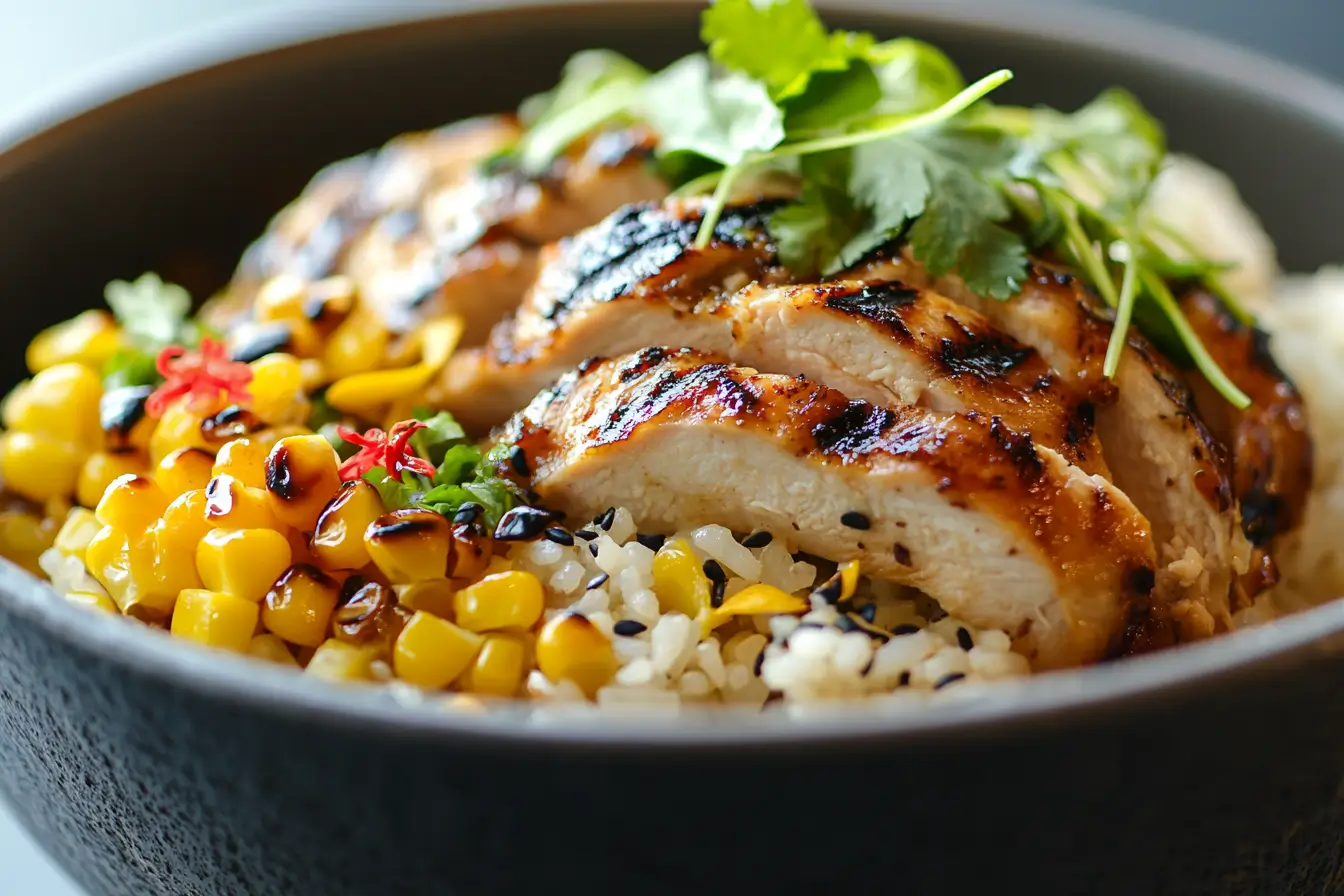 Street Corn Chicken Rice Bowl