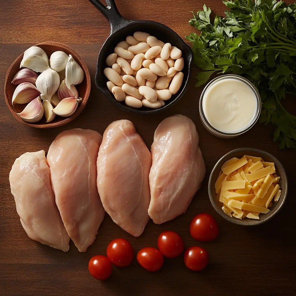 cheesy chicken and white bean skillet