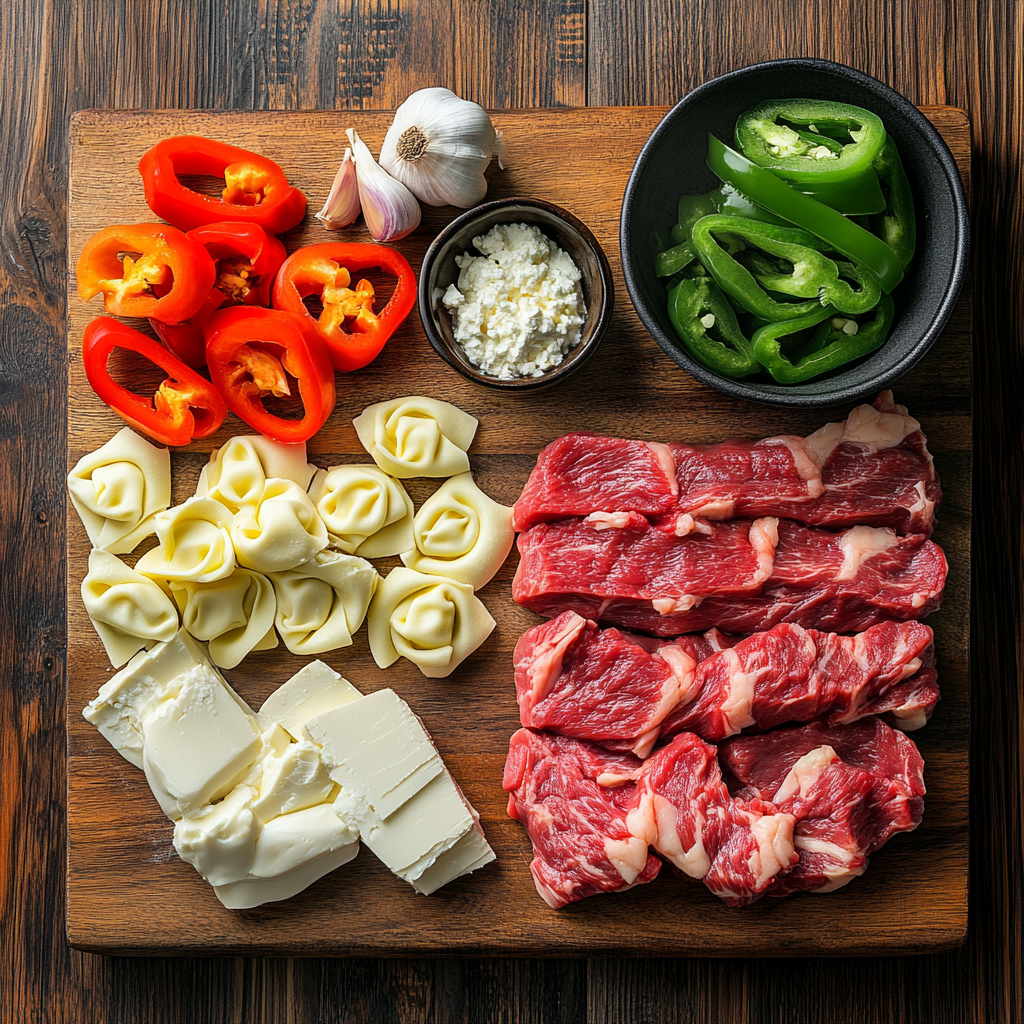 philly cheesesteak tortellini pasta