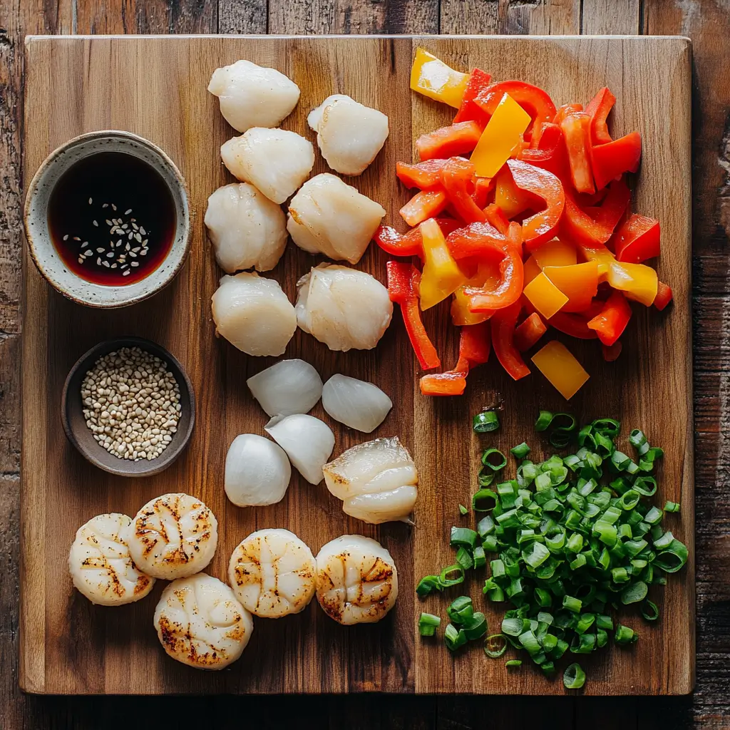 fishcakes and scallops stir-fry recipe