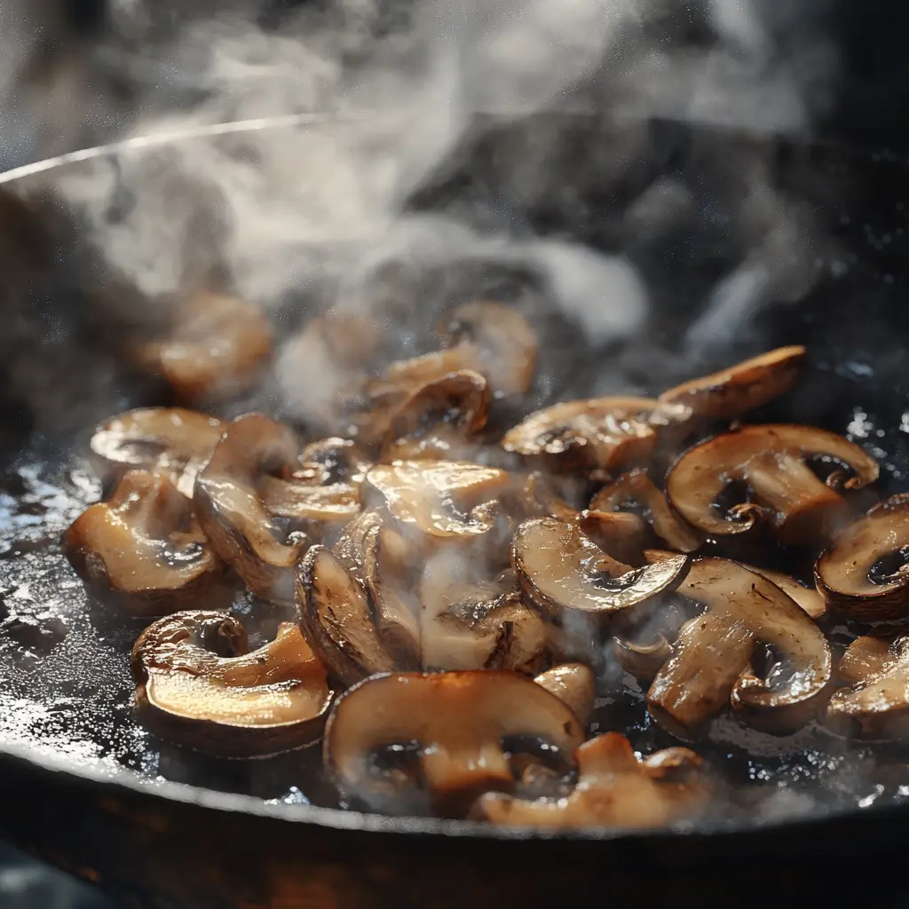 shrimp fettuccine alfredo with mushrooms