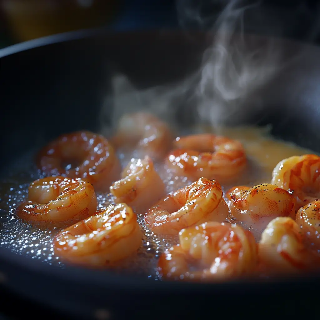 shrimp fettuccine alfredo with mushrooms