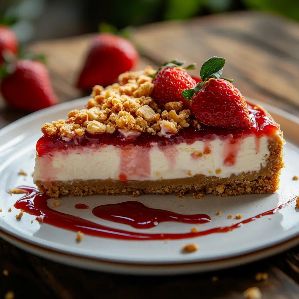 strawberry crunch cheesecake