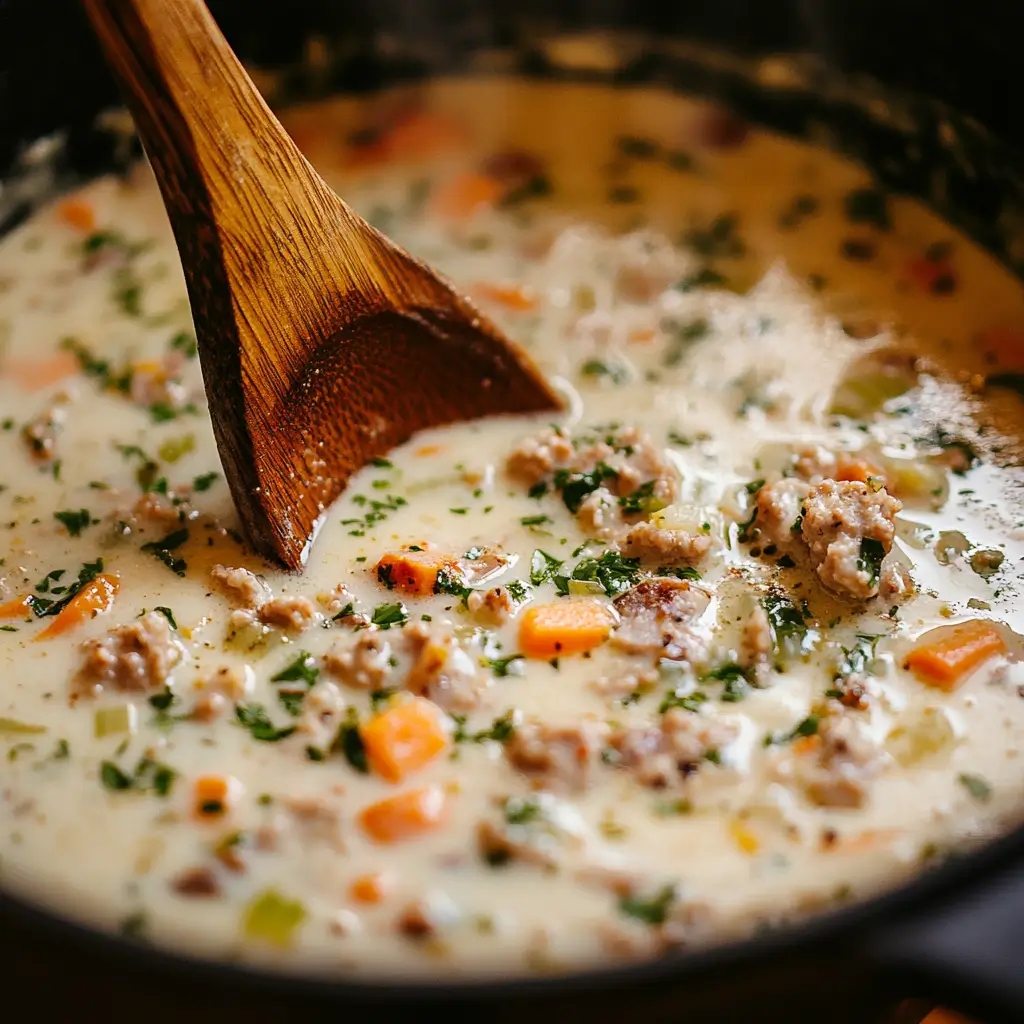 What is the healthiest version of creamy parmesan Italian sausage soup?