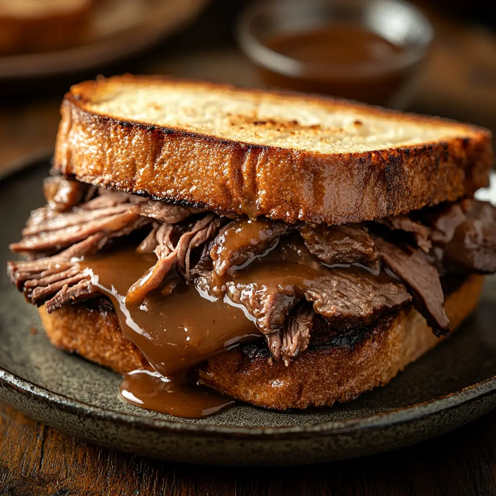 hot roast beef sandwich with gravy