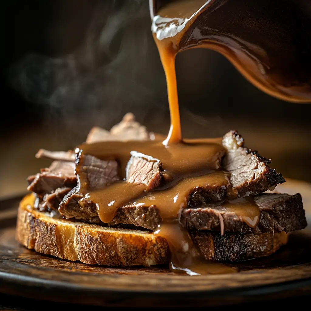 Hot Roast Beef Sandwich with Gravy 7 hot roast beef sandwich with gravy